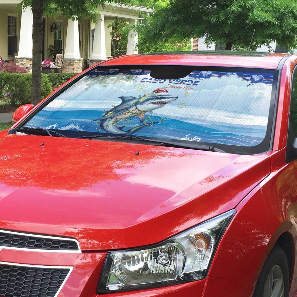 Cape Verde Football Christmas Auto Sun Shade Feliz Natal Tubaroes Azuis