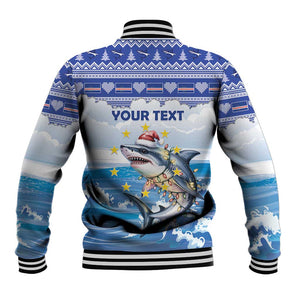 Afro Chirstmas Cabo Verde Football Personalized Baseball Jacket Allez Tubaroes Azuis - African Pride