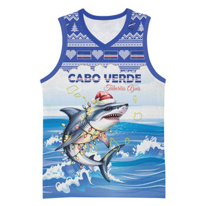 Afro Chirstmas Cabo Verde Football Personalized Basketball Jersey Allez Tubaroes Azuis - African Pride