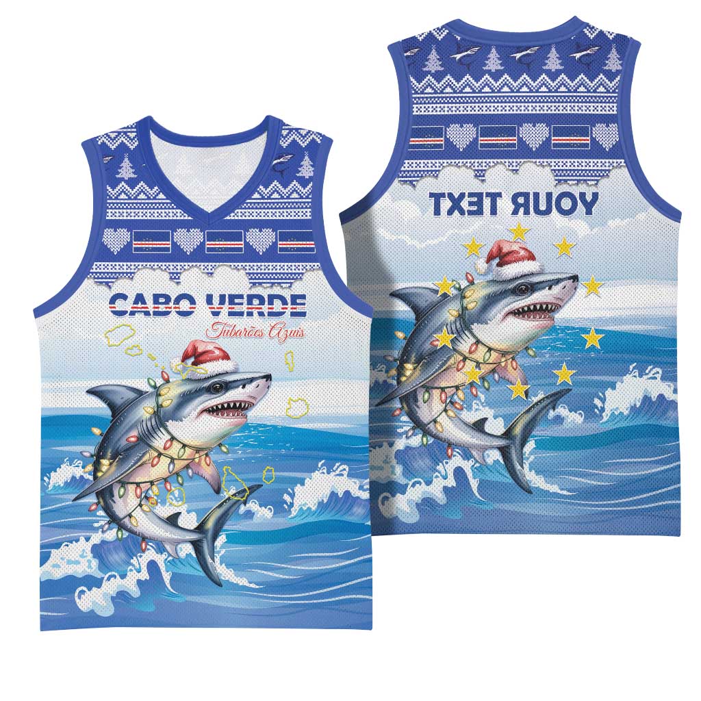 Afro Chirstmas Cabo Verde Football Personalized Basketball Jersey Allez Tubaroes Azuis - African Pride
