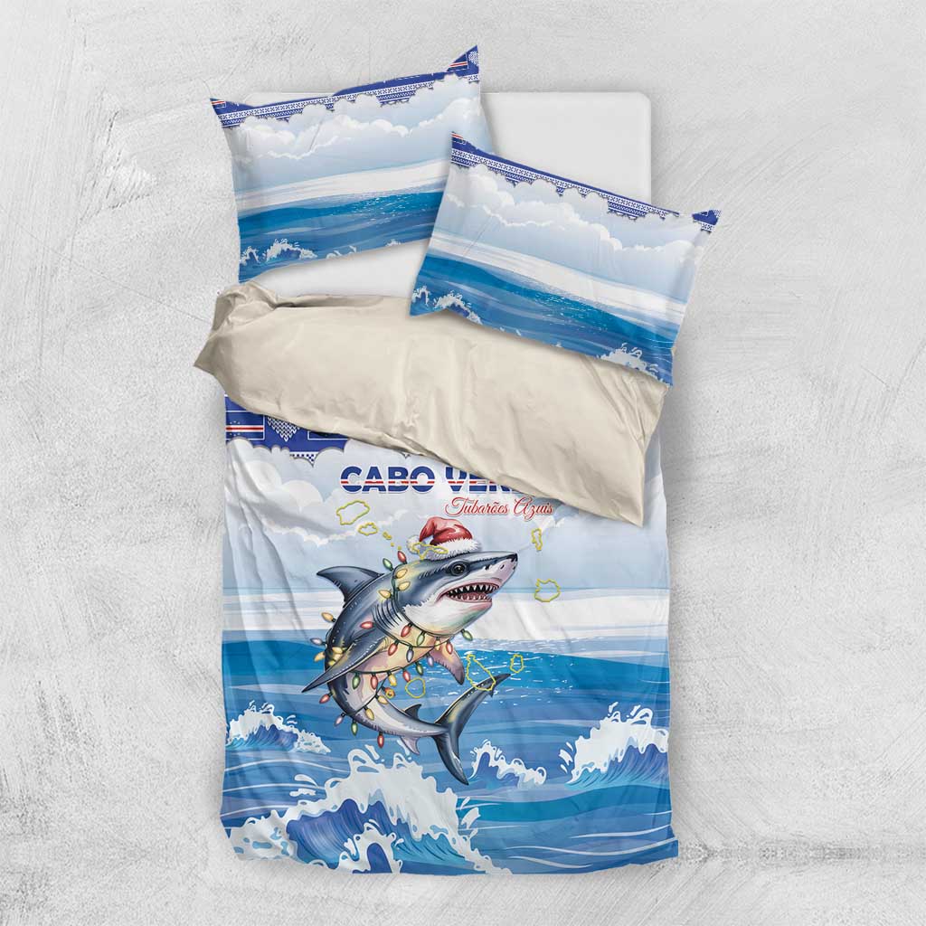 Afro Chirstmas Cabo Verde Football Bedding Set Allez Tubaroes Azuis - African Pride