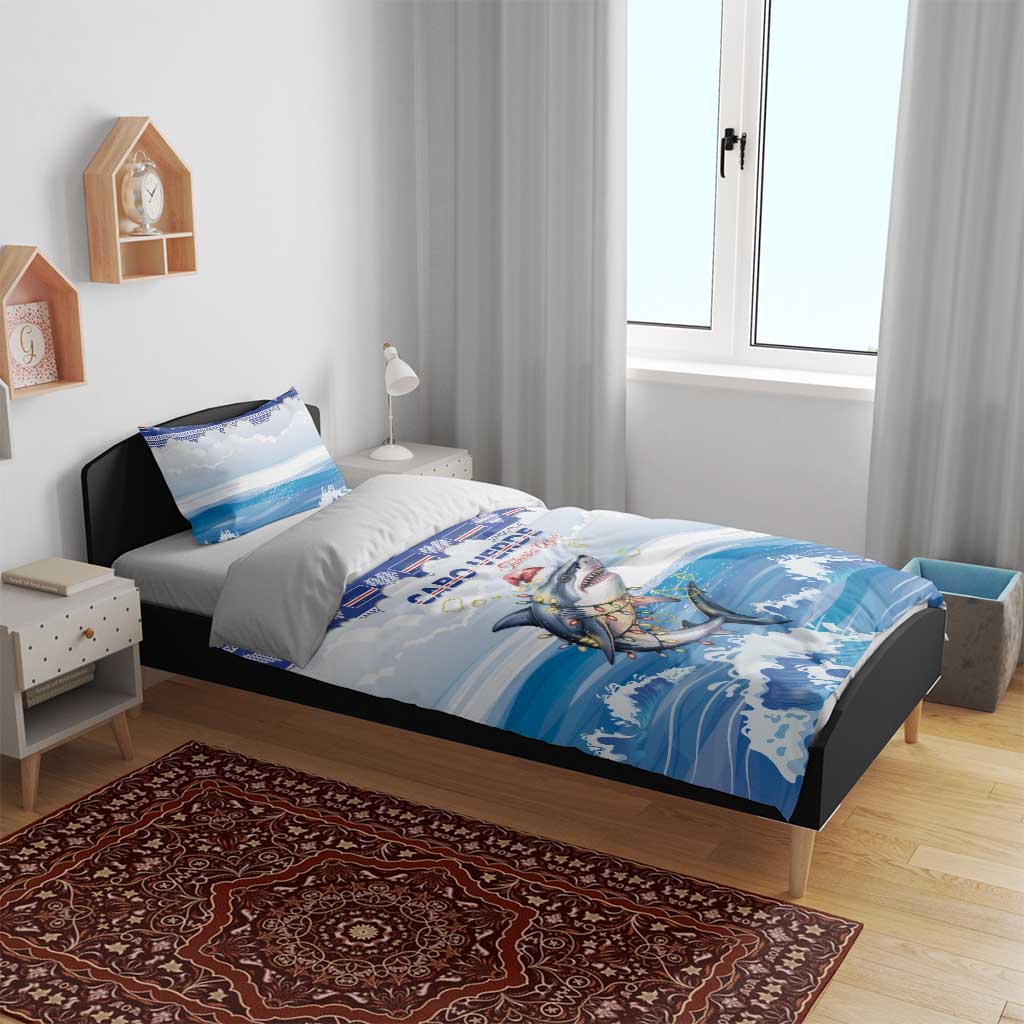 Afro Chirstmas Cabo Verde Football Bedding Set Allez Tubaroes Azuis - African Pride