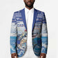 Personalized Cape Verde Football Christmas Blazer Feliz Natal Tubaroes Azuis