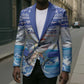 Personalized Cape Verde Football Christmas Blazer Feliz Natal Tubaroes Azuis