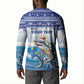 Personalized Cape Verde Football Christmas Button Sweatshirt Feliz Natal Tubaroes Azuis