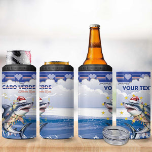 Afro Chirstmas Cabo Verde Football Personalized 4 in 1 Can Cooler Tumbler Allez Tubaroes Azuis - African Pride