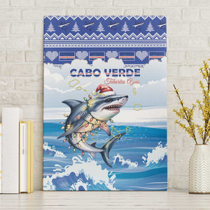 Afro Chirstmas Cabo Verde Football Canvas Wall Art Allez Tubaroes Azuis - African Pride