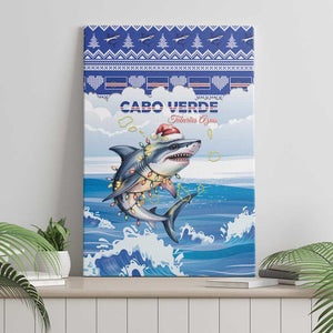 Afro Chirstmas Cabo Verde Football Canvas Wall Art Allez Tubaroes Azuis - African Pride