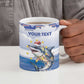 Personalized Cape Verde Football Christmas Ceramic Mug Feliz Natal Tubaroes Azuis