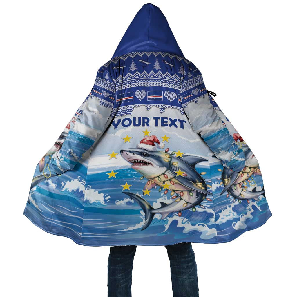 Personalized Cape Verde Football Christmas Cloak Feliz Natal Tubaroes Azuis