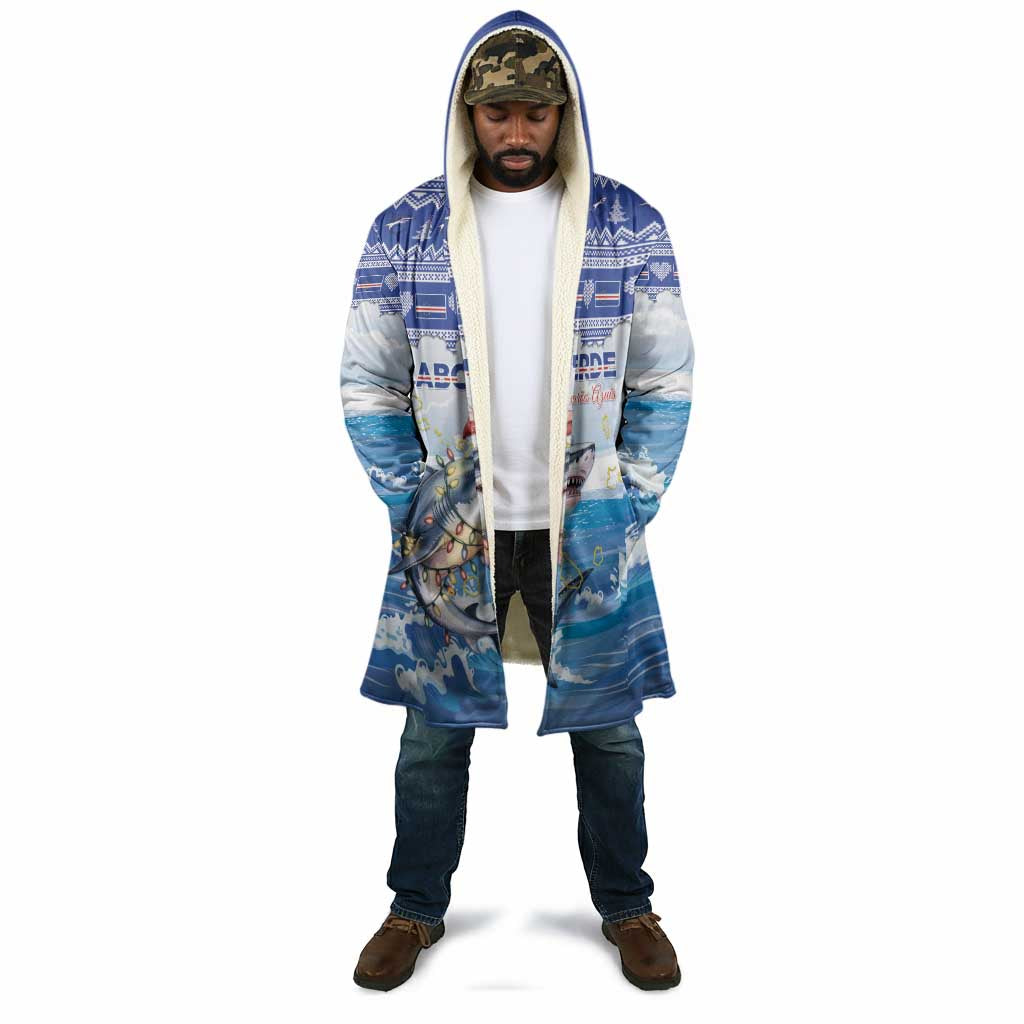 Personalized Cape Verde Football Christmas Cloak Feliz Natal Tubaroes Azuis