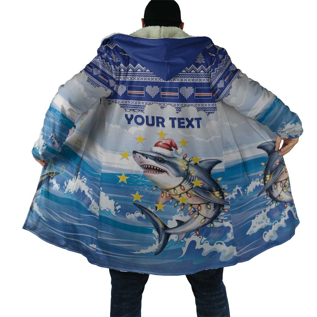 Personalized Cape Verde Football Christmas Cloak Feliz Natal Tubaroes Azuis