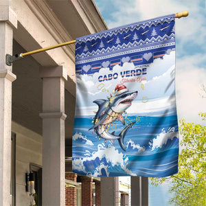 Afro Chirstmas Cabo Verde Football Garden Flag Allez Tubaroes Azuis - African Pride