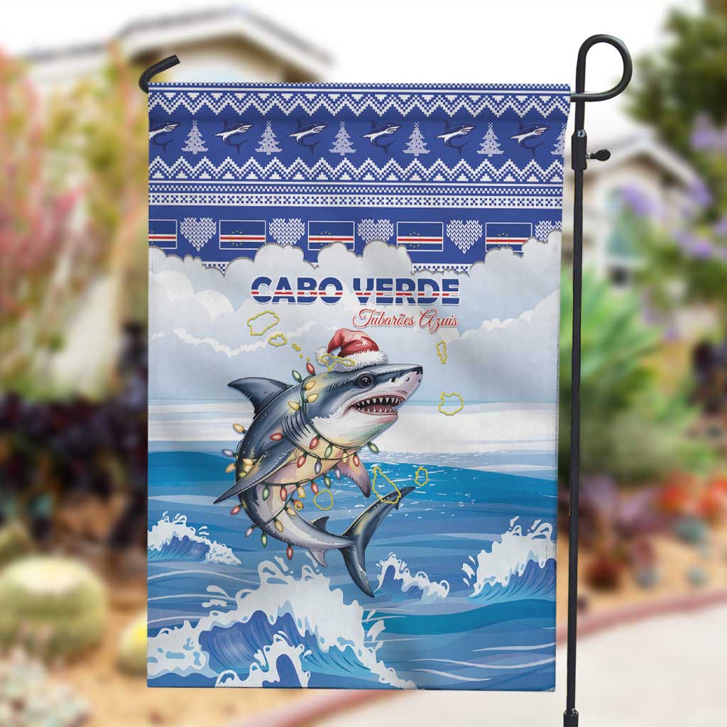 Afro Chirstmas Cabo Verde Football Garden Flag Allez Tubaroes Azuis - African Pride