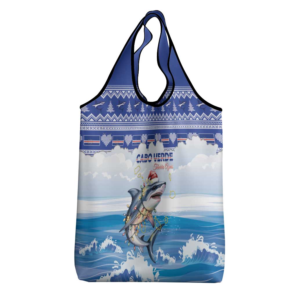 Afro Chirstmas Cabo Verde Football Grocery Bag Allez Tubaroes Azuis - African Pride