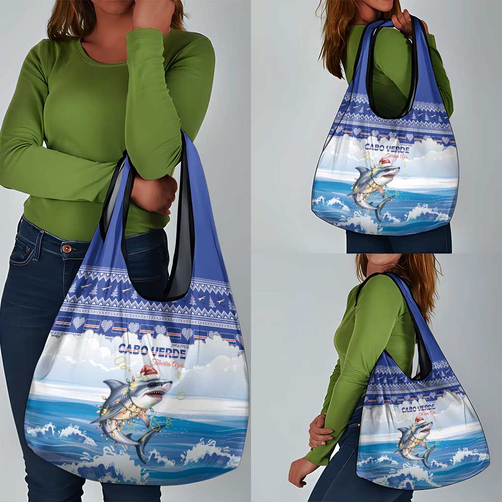 Afro Chirstmas Cabo Verde Football Grocery Bag Allez Tubaroes Azuis - African Pride