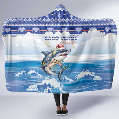 Afro Chirstmas Cabo Verde Football Hooded Blanket Allez Tubaroes Azuis - African Pride