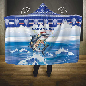 Afro Chirstmas Cabo Verde Football Hooded Blanket Allez Tubaroes Azuis - African Pride