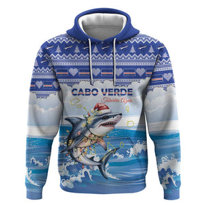 Afro Chirstmas Cabo Verde Football Personalized Hoodie Allez Tubaroes Azuis - African Pride