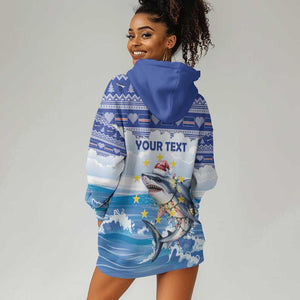 Afro Chirstmas Cabo Verde Football Personalized Hoodie Dress Allez Tubaroes Azuis - African Pride