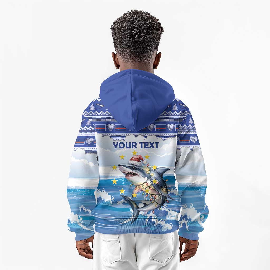 Afro Chirstmas Cabo Verde Football Personalized Kid Hoodie Allez Tubaroes Azuis - African Pride