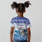 Afro Chirstmas Cabo Verde Football Personalized Kid T shirt Allez Tubaroes Azuis - African Pride