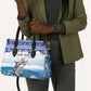 Cape Verde Football Christmas Leather Bag Feliz Natal Tubaroes Azuis