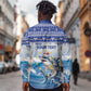 Afro Chirstmas Cabo Verde Football Personalized Long Sleeve Button Shirt Allez Tubaroes Azuis - African Pride