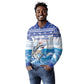 Afro Chirstmas Cabo Verde Football Personalized Long Sleeve Polo Shirt Allez Tubaroes Azuis - African Pride