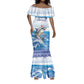 Afro Chirstmas Cabo Verde Football Personalized Mermaid Dress Allez Tubaroes Azuis - African Pride