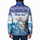 Personalized Cape Verde Football Christmas Padded Jacket Feliz Natal Tubaroes Azuis