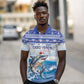 Afro Chirstmas Cabo Verde Football Personalized Polo Shirt Allez Tubaroes Azuis - African Pride