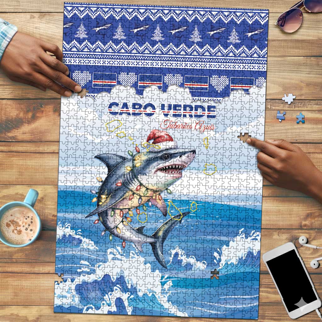 Cape Verde Football Christmas Puzzle Feliz Natal Tubaroes Azuis