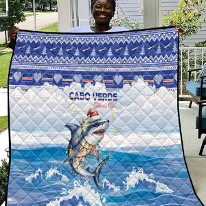 Afro Chirstmas Cabo Verde Football Quilt Allez Tubaroes Azuis - African Pride