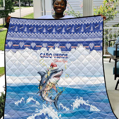 Afro Chirstmas Cabo Verde Football Quilt Allez Tubaroes Azuis - African Pride