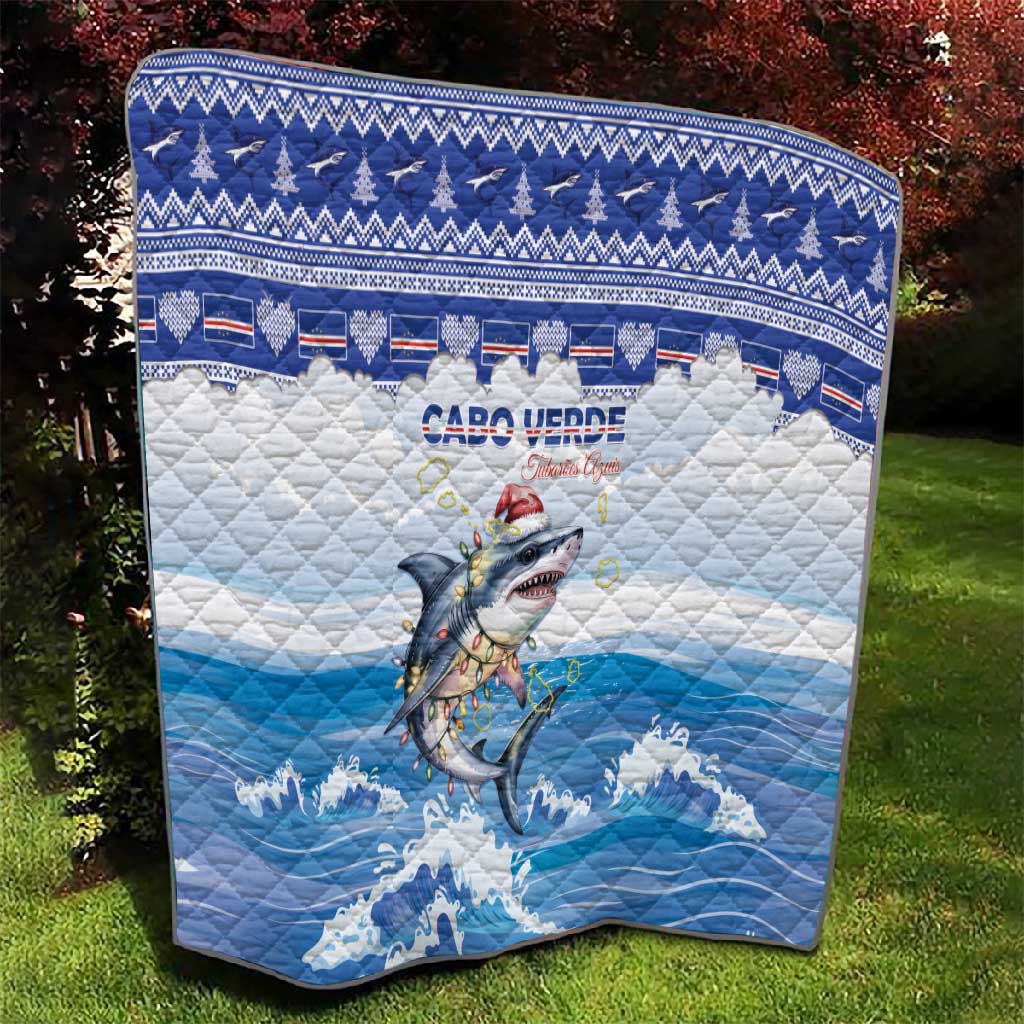 Afro Chirstmas Cabo Verde Football Quilt Allez Tubaroes Azuis - African Pride