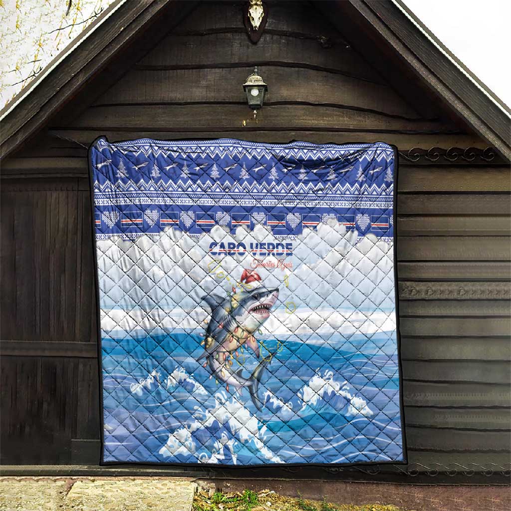 Afro Chirstmas Cabo Verde Football Quilt Allez Tubaroes Azuis - African Pride
