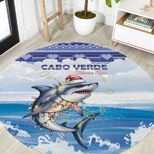 Afro Chirstmas Cabo Verde Football Round Carpet Allez Tubaroes Azuis - African Pride