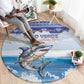 Afro Chirstmas Cabo Verde Football Round Carpet Allez Tubaroes Azuis - African Pride