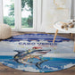 Afro Chirstmas Cabo Verde Football Round Carpet Allez Tubaroes Azuis - African Pride