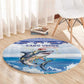 Afro Chirstmas Cabo Verde Football Round Carpet Allez Tubaroes Azuis - African Pride