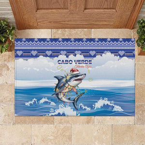 Afro Chirstmas Cabo Verde Football Rubber Doormat Allez Tubaroes Azuis - African Pride