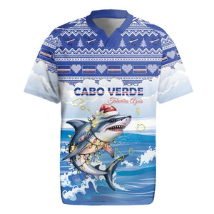 Afro Chirstmas Cabo Verde Football Personalized Rugby Jersey Allez Tubaroes Azuis - African Pride