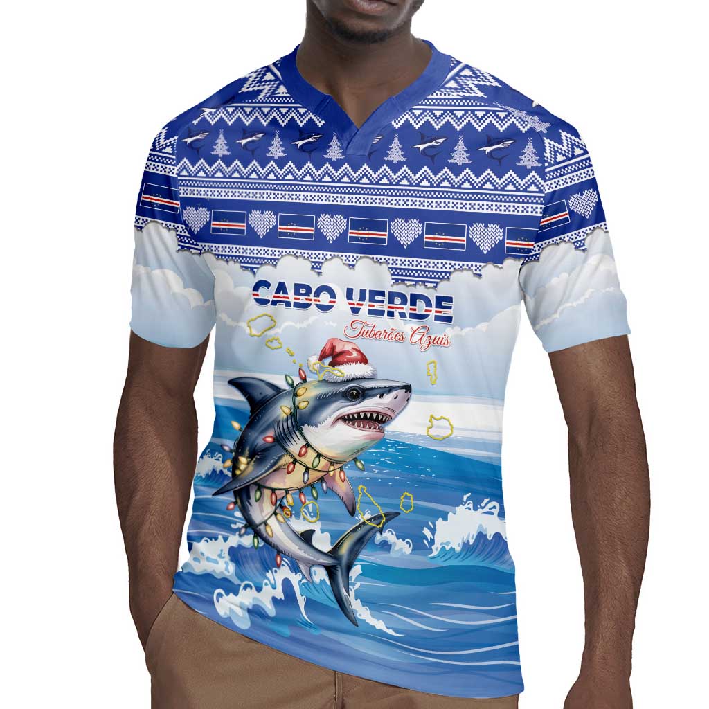 Afro Chirstmas Cabo Verde Football Personalized Rugby Jersey Allez Tubaroes Azuis - African Pride