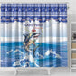 Afro Chirstmas Cabo Verde Football Shower Curtain Allez Tubaroes Azuis - African Pride