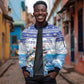 Afro Chirstmas Cabo Verde Football Personalized Sleeve Zip Bomber Jacket Allez Tubaroes Azuis - African Pride