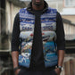 Personalized Cape Verde Football Christmas Sleeveless Puffer Jacket Feliz Natal Tubaroes Azuis