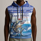 Afro Chirstmas Cabo Verde Football Personalized Sleeveless Zip Hoodie Allez Tubaroes Azuis - African Pride