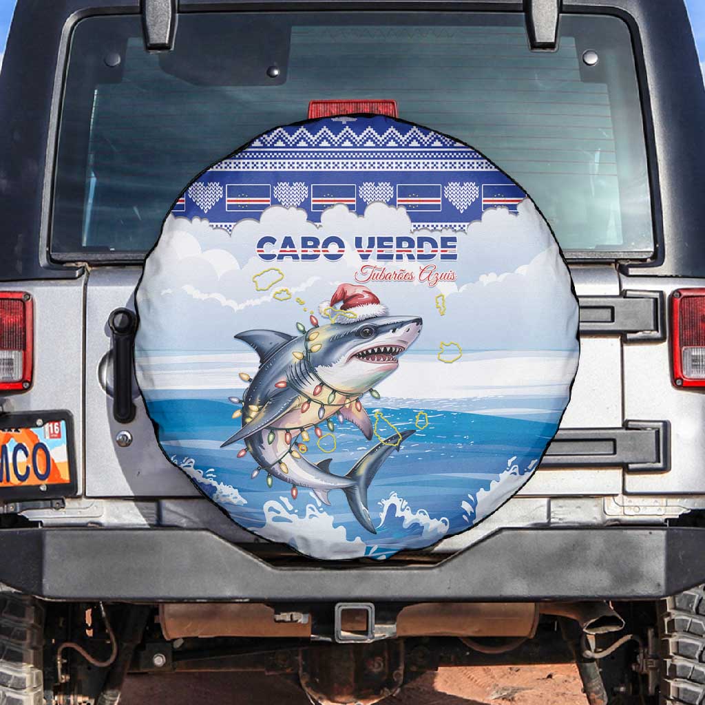 Afro Chirstmas Cabo Verde Football Spare Tire Cover Allez Tubaroes Azuis - African Pride