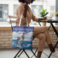 Cape Verde Football Christmas Tote Bag Feliz Natal Tubaroes Azuis